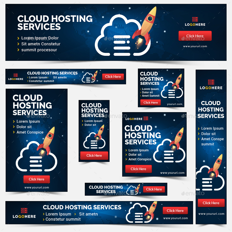 Cloud Hosting Banners by Hyov GraphicRiver